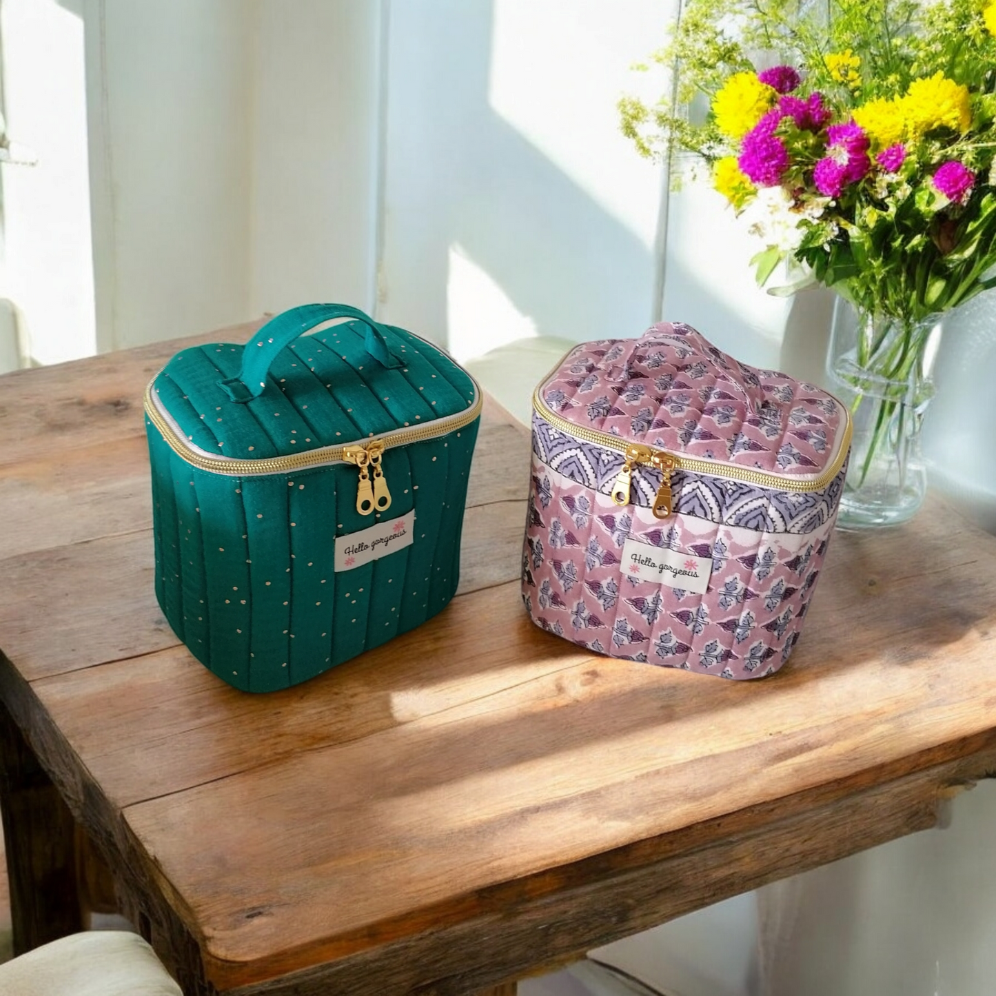 Vanity tissu bloc print indien