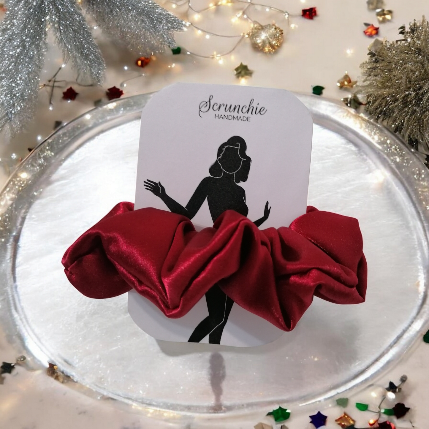 Chouchou satin rouge