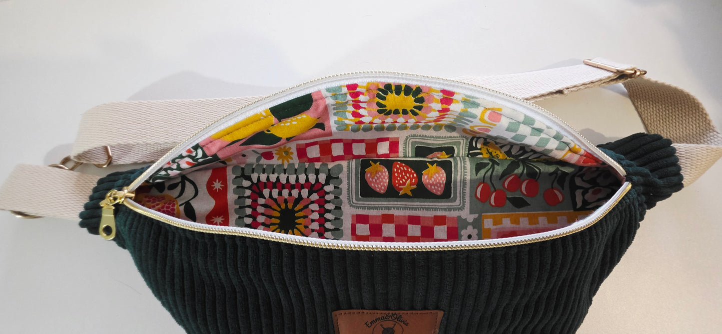 Sac banane velours côtelé