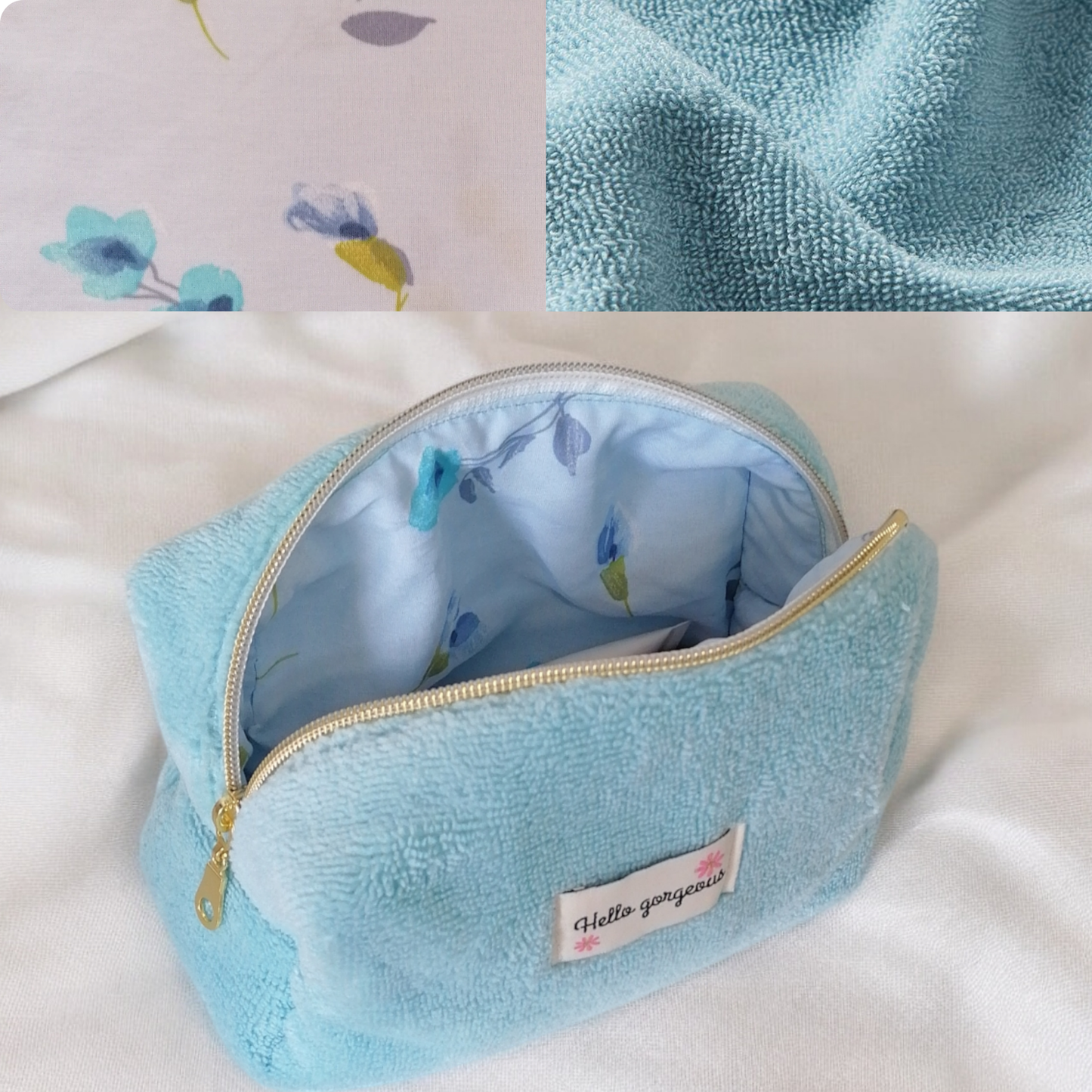 Trousse éponge bleu clair