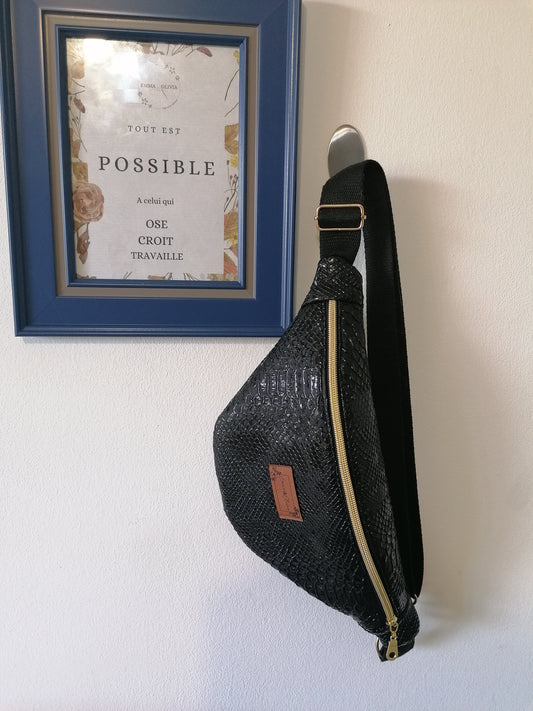 Sac banane simili cuir croco