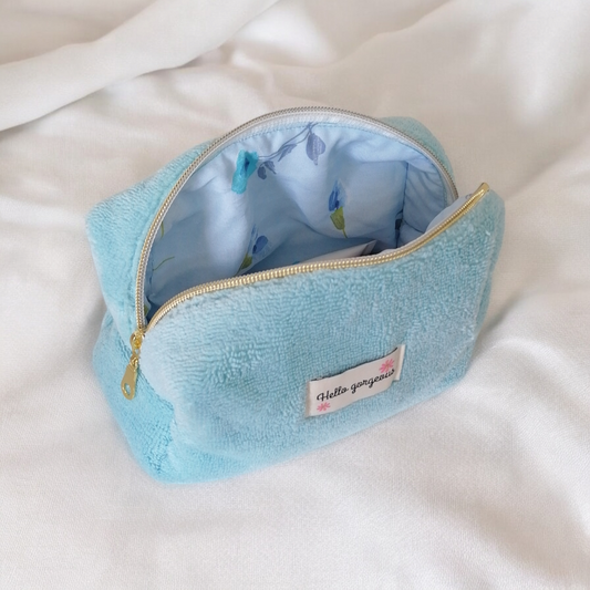 Trousse éponge bleu clair