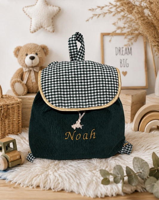 Sac à dos vichy vert