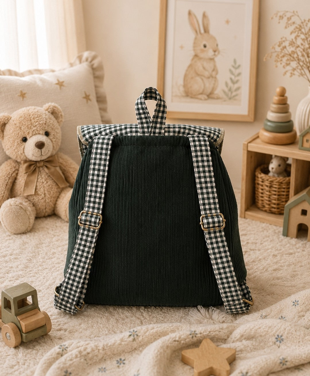 Sac à dos vichy vert
